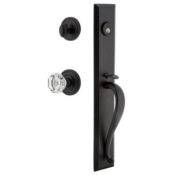 Ageless Iron Keep Loch Rosette Handleset With A-Grip And Krystall Knobimage