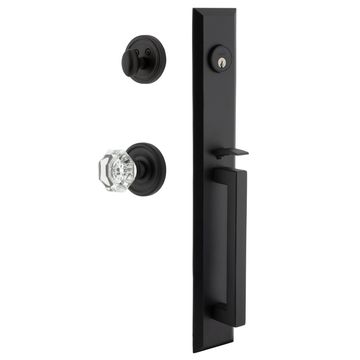 Ageless Iron Keep Loch Rosette Handleset With D-Grip And Krystall Knobimage
