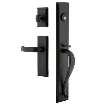 Ageless Iron Keep Long Plate Handleset With A-Grip And Crescent Leverimage