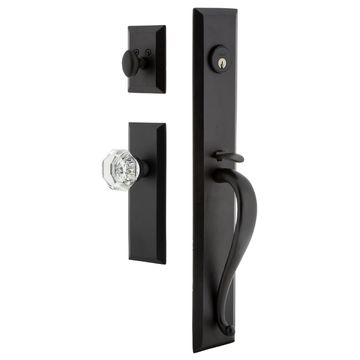 Ageless Iron Keep Long Plate Handleset With A-Grip And Krystall Knobimage