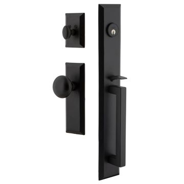 Ageless Iron Keep Long Plate Handleset With D-Grip And Keep Knobimage