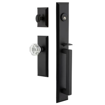 Ageless Iron Keep Long Plate Handleset With D-Grip And Krystall Knobimage