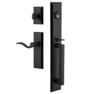 Ageless Iron Keep Long Plate Handleset With D-Grip And Palisade Leverimage