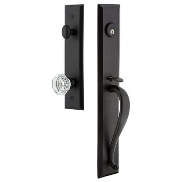 Ageless Iron Keep Tall Plate Handleset With A-Grip And Krystall Knobimage
