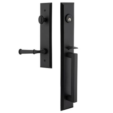 Ageless Iron Keep Tall Plate Handleset With D-Grip And Cannon Leverimage