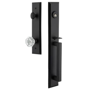 Ageless Iron Keep Tall Plate Handleset With D-Grip And Krystall Knobimage