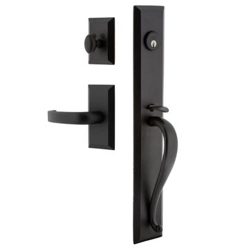 Ageless Iron Keep Vale Plate Handleset With A-Grip And Crescent Leverimage