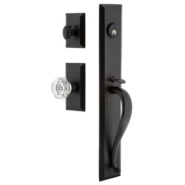 Ageless Iron Keep Vale Plate Handleset With A-Grip And Krystall Knobimage