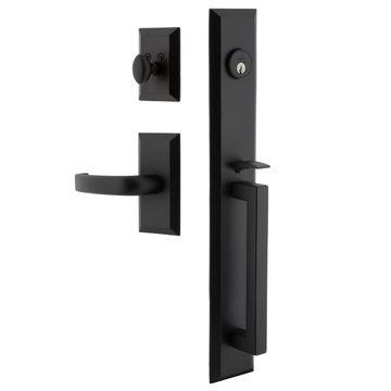 Ageless Iron Keep Vale Plate Handleset With D-Grip And Crescent Leverimage