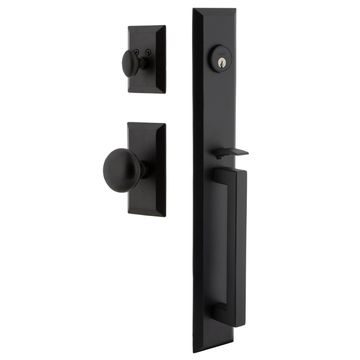 Ageless Iron Keep Vale Plate Handleset With D-Grip And Keep Knobimage