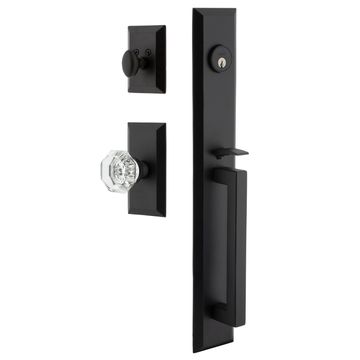 Ageless Iron Keep Vale Plate Handleset With D-Grip And Krystall Knobimage