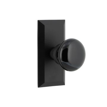 Ageless Iron Vale Short Plate Door Set With Black Shadow Porcelain Knobimage