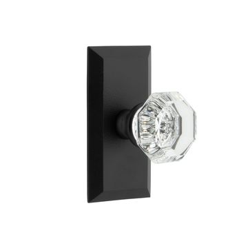 Ageless Iron Vale Short Plate Door Set With Krystall Knobimage