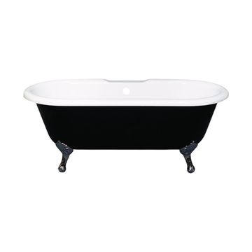 Strom Living Arcadia Black 66 Inch Double End Clawfoot Acrylic Bath Tubimage