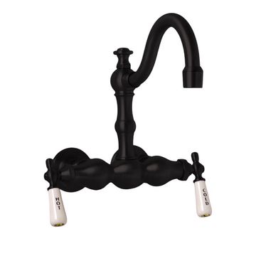 Strom Living Arched Tub Mount Faucet With Porcelain Leversimage