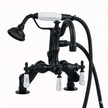 Strom Living Deck Mount Telephone Tub Faucet With Handheld Showerimage