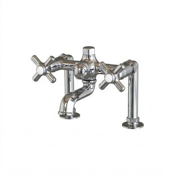Strom Living Deck Mount Tub Faucet With Metal Cross Handlesimage