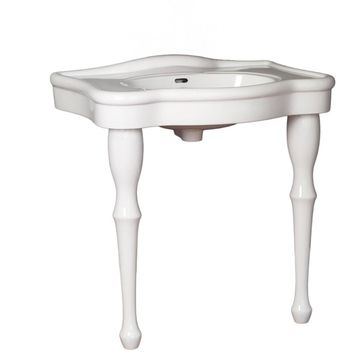 Strom Living Fireclay Console Lavatory Sink P0710 With Legs And Holesimage