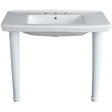 Strom Living Fireclay Lavatory Console Sink P1122 With Legsimage