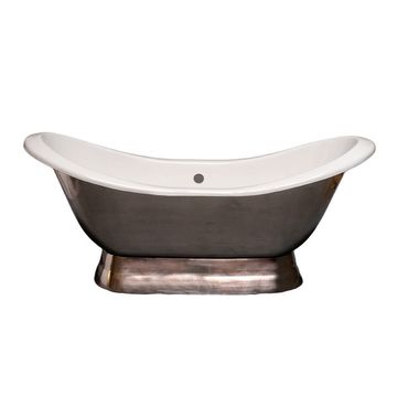 Strom Living Luna Cast Iron 72 Inch Double Slipper Pedestal Bath Tubimage