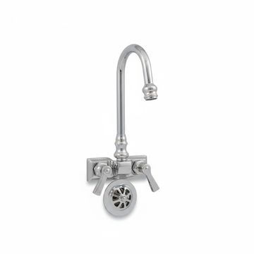 Strom Living Rectangular Base Tub Faucet P0708 With Gooseneck Spoutimage