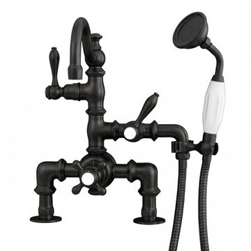 Strom Living Rio Grande Thermostatic Deck Mount Tub Faucet With Handheldimage