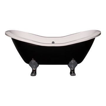 Strom Living Summit Black & White 6 Foot Slipper Clawfoot Bath Tubimage