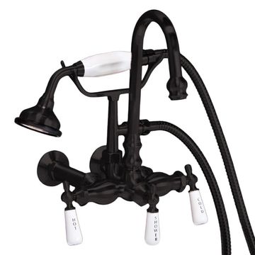 Strom Living Wall Mount Gooseneck P1037 Tub Faucet - Porcelain Leversimage