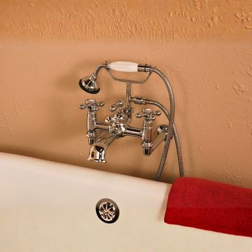 Strom Living Wall Mount Tub Faucet P0905 With Handheld Showerimage