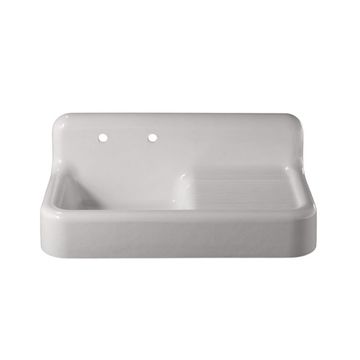 Strom Living Whitney 42 Inch Cast Iron Farmhouse Drainboard Sinkimage