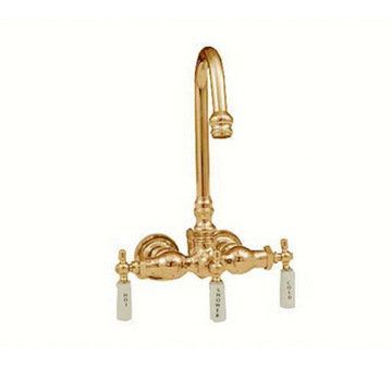 BRASS GOOSENECK TUB FAUCT WITH DIVERTERimage