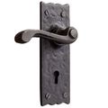 OIL BLACK DOOR LEVER W/ BACKPLATE (IRON)image