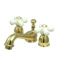Mini Widespread Lavatory Faucet - 4 - 8 Inch Adjustable Spread - Porcelain Crossimage