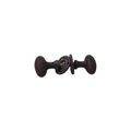 IRON OVAL KNOB SET WITH ROSETTES AND SPINDLEimage
