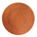 UNFINISHED ROUND LEATHER CHAIR SEAT WITH DOVEimage