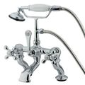 Deck Mount 7 Inch Spread Tub Faucet - Metal Crossimage