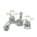 Mini Widespread Lavatory Faucet - 4 - 8 Inch Adjustable Spread - Porcelain Crossimage