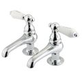 Restoration Basin Cock Faucet - Porcelain Leverimage