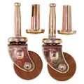 Wooden Wheel Ball Bearing Steel Stem Casterimage