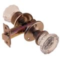 Restorers Classic Privacy Fluted Glass Knob Set With 2 1/4 Inch Rosetteimage