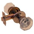 Restorers Classic Privacy Octagon Glass Knob Set With 2 1/4 Inch Rosetteimage