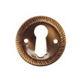 Restorers Classic Round Stamped Rope Keyhole Escutcheonimage