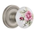 Nostalgic Warehouse Rope Rosette Interior Mortise Door Set With White Rose Porcelain Knobsimage