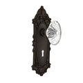 Nostalgic Warehouse Victorian Plate With Keyhole Door Set With Oval Fluted Crystal Glass Knobsimage