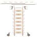Quiet Glide Maple Library Ladder & 12 Ft Rolling Hook Hardware Kitimage