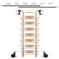 Quiet Glide Oak Library Ladder & 12 Ft Rolling Hook Hardware Kitimage