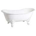 Aqua Eden 67 Inch Cast Iron Double Slipper Clawfoot Tub - No Holesimage