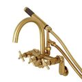 Aqua Vintage Concord Modern Cross Wall Mount Tub Faucet & Hand Showerimage