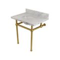 Restorers Templeton Marble Console Sink - Brushed Brass Legs - Ovalimage