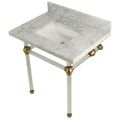 Restorers Templeton Marble Console Square Sink - Clear & Brushed Brassimage